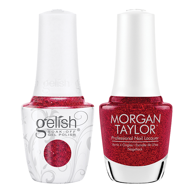 Gelish & Morgan Taylor Duo Floral Wonderland -Poinsettia Stardust .5 oz.