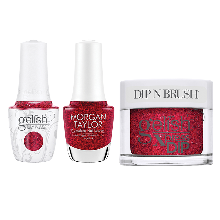 Gelish & Morgan Taylor Trio Floral Wonderland - Poinsettia Stardust