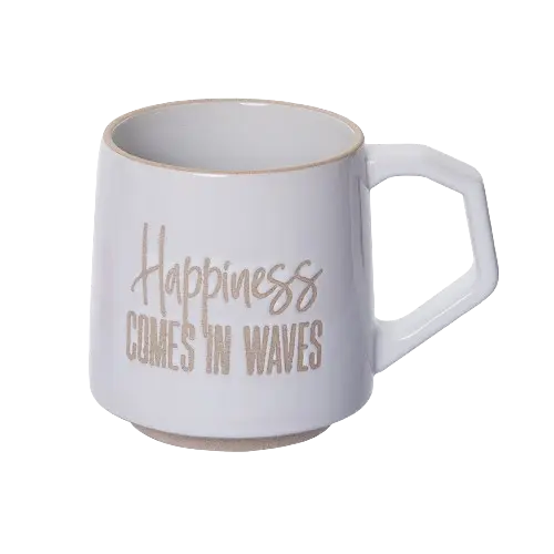 Gift Beach Mug - Happiness Comes in Waves Gift