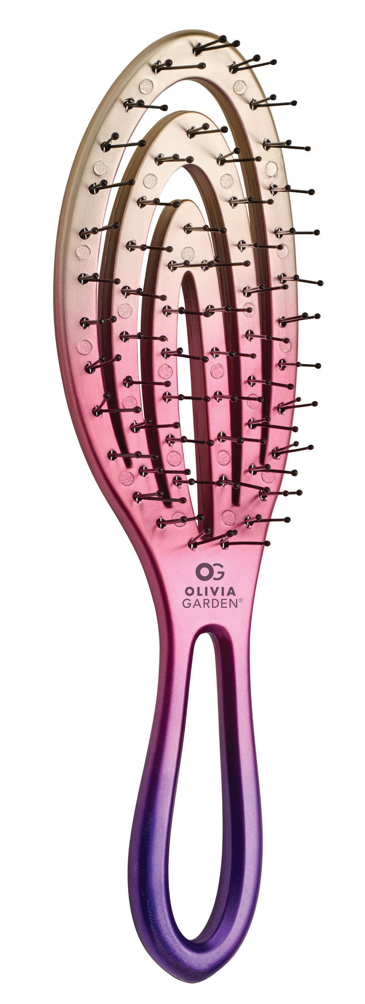 Olivia Garden Sunset Compact Brush- PinkPro Beauty Supply