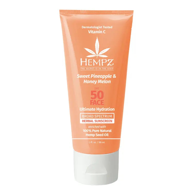 Hempz Sweet Pineapple & Honey Melon Facial Sunscreen SPF 50 3 oz. Hempz