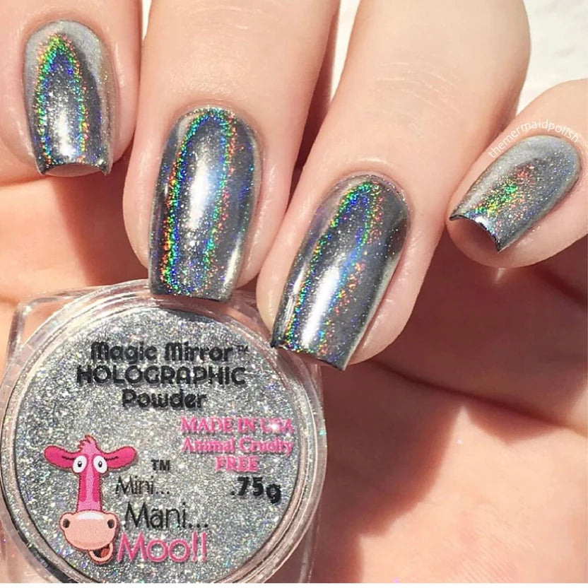 Mini Mani Moo! Holographic Silver - .026 oz. (.75gr) - PinkPro Beauty Supply