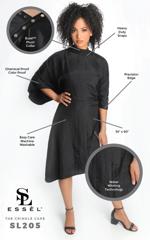 Essel The Crinkle Cape - Black