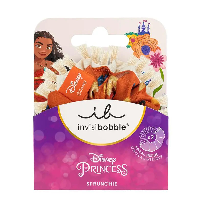 Invisibobble Kids Disney Moana Sprunchie Duo: Gentle, stylish hair accessory for Disney fans of all ages.