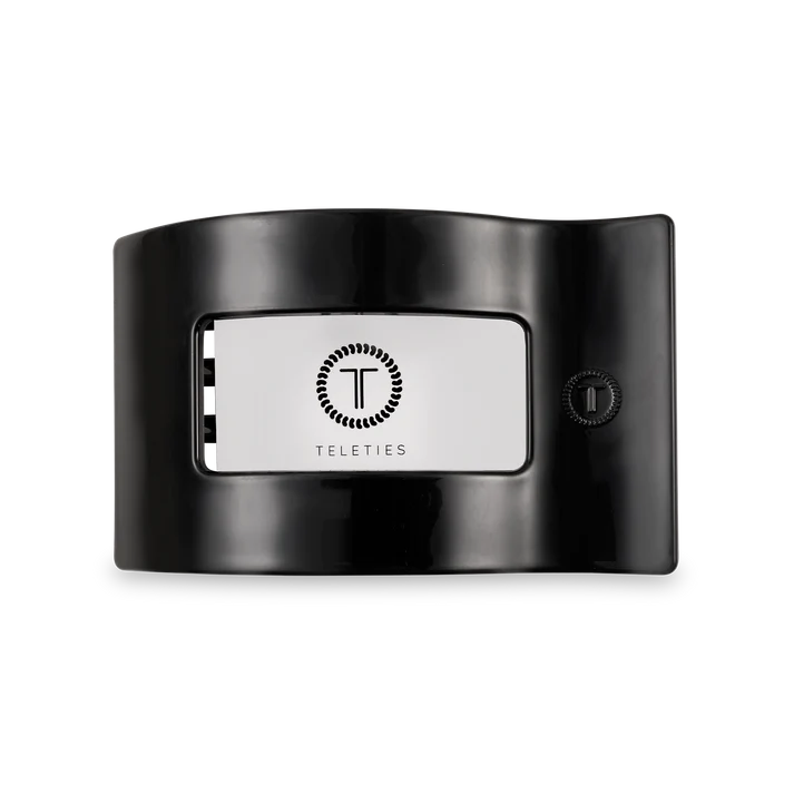 Teleties Rectangle Flat Jet Black Hair Clip Medium - PinkPro Beauty Supply