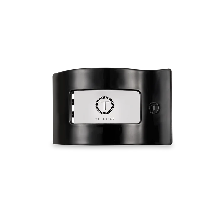 Teleties Rectangle Flat Jet Black Hair Clip Small - PinkPro Beauty Supply