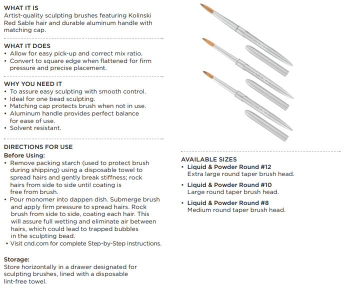 CND Pro Sculpting Liquid & Powder Round Brush Size #10 - PinkPro Beauty Supply