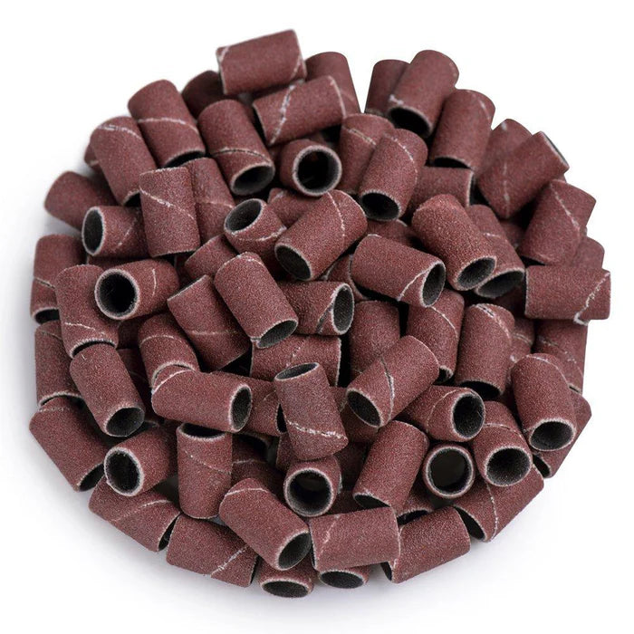 MelodySusie Colorful 100 pieces Professional Sanding Bands With Mandrel Drill Bit - Red 80# Grit - PinkPro Beauty Supply