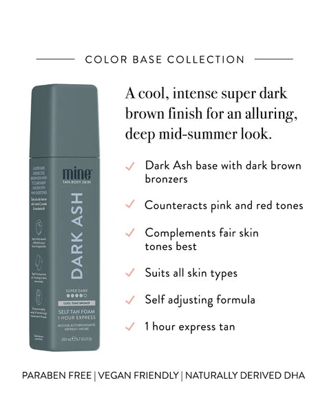 MineTan Dark Ash Self Tan Foam - 6.7 oz. - PinkPro Beauty Supply