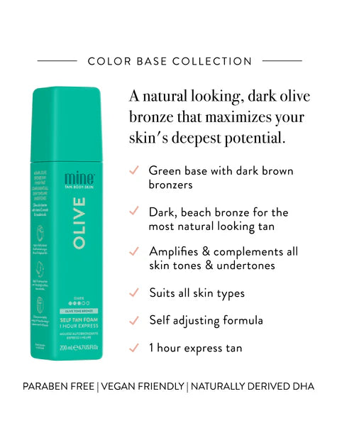 MineTan Olive Self Tan Foam - 6.7 oz. - PinkPro Beauty Supply