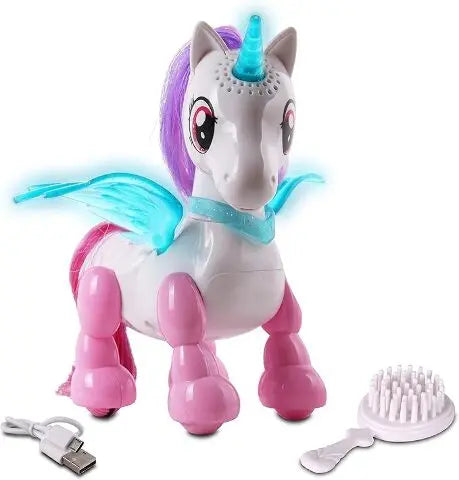 NKOK USB PetBotz - Robo Unicorn, Rechargeable, Miniature, Interactive pet Robot Toys