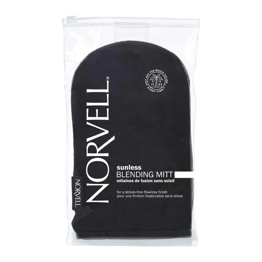 Norvell Sunless Blending Mitt: Perfect for flawless application. Protects palms and nails. Reusable, soft, and comes with a travel-friendly pouch.