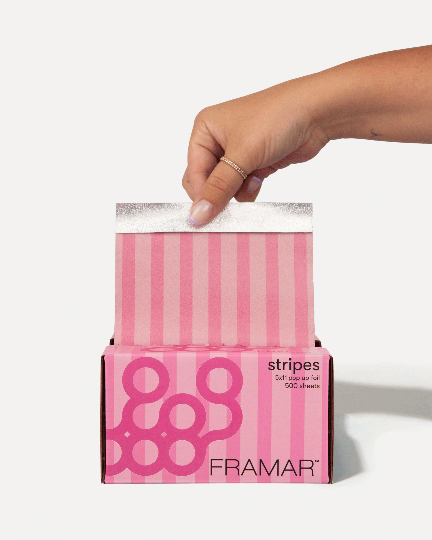 Framar Stripes Pink Pop Up Foils 500 Count