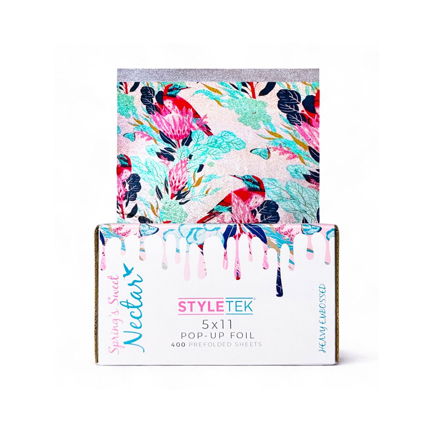 StyleTek Pop-Up Foil Sheets - Spring Sweet Nectar 400 Count - PinkPro Beauty Supply