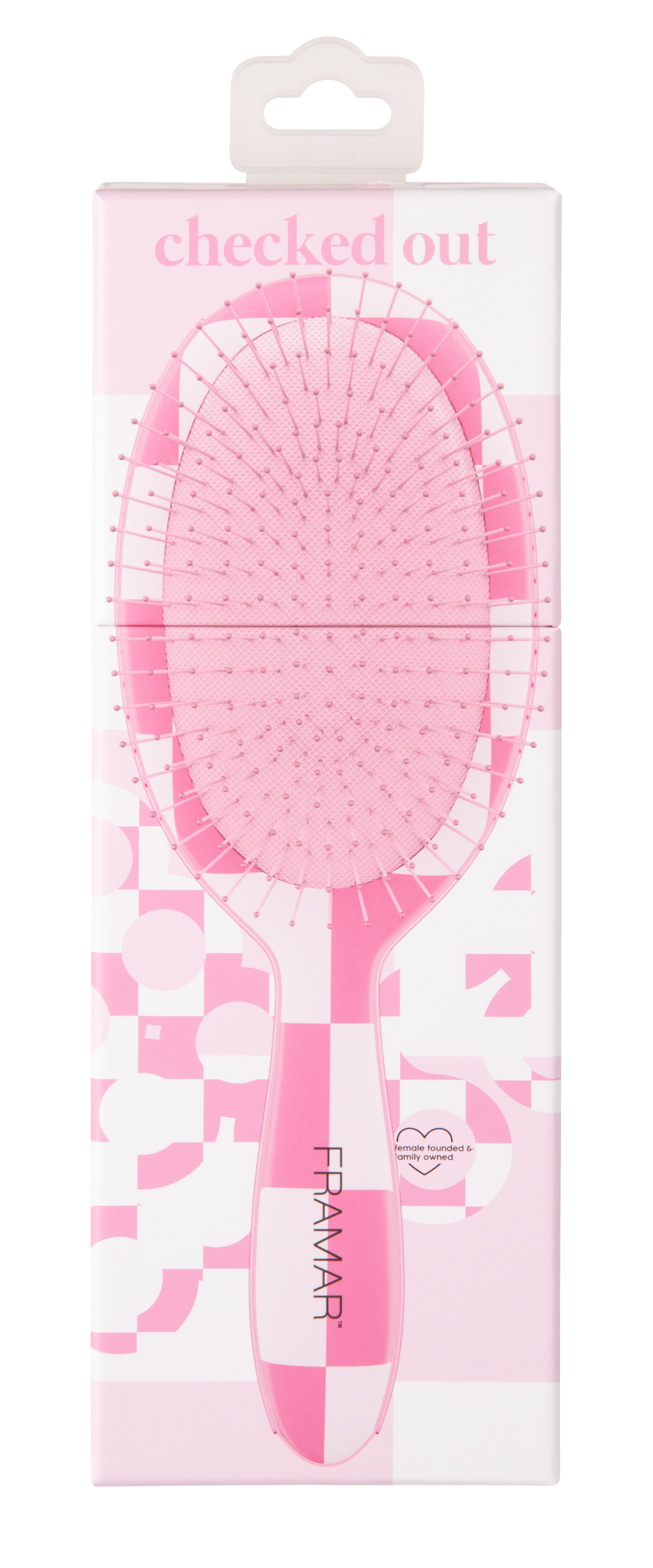 Framar Checked Out Detangle Brush - Pink