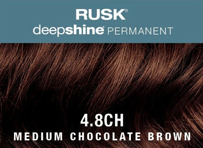 RUSK Deepshine Permanent Color- 4.8CH Medium Chocolate Brown 3.4 oz.