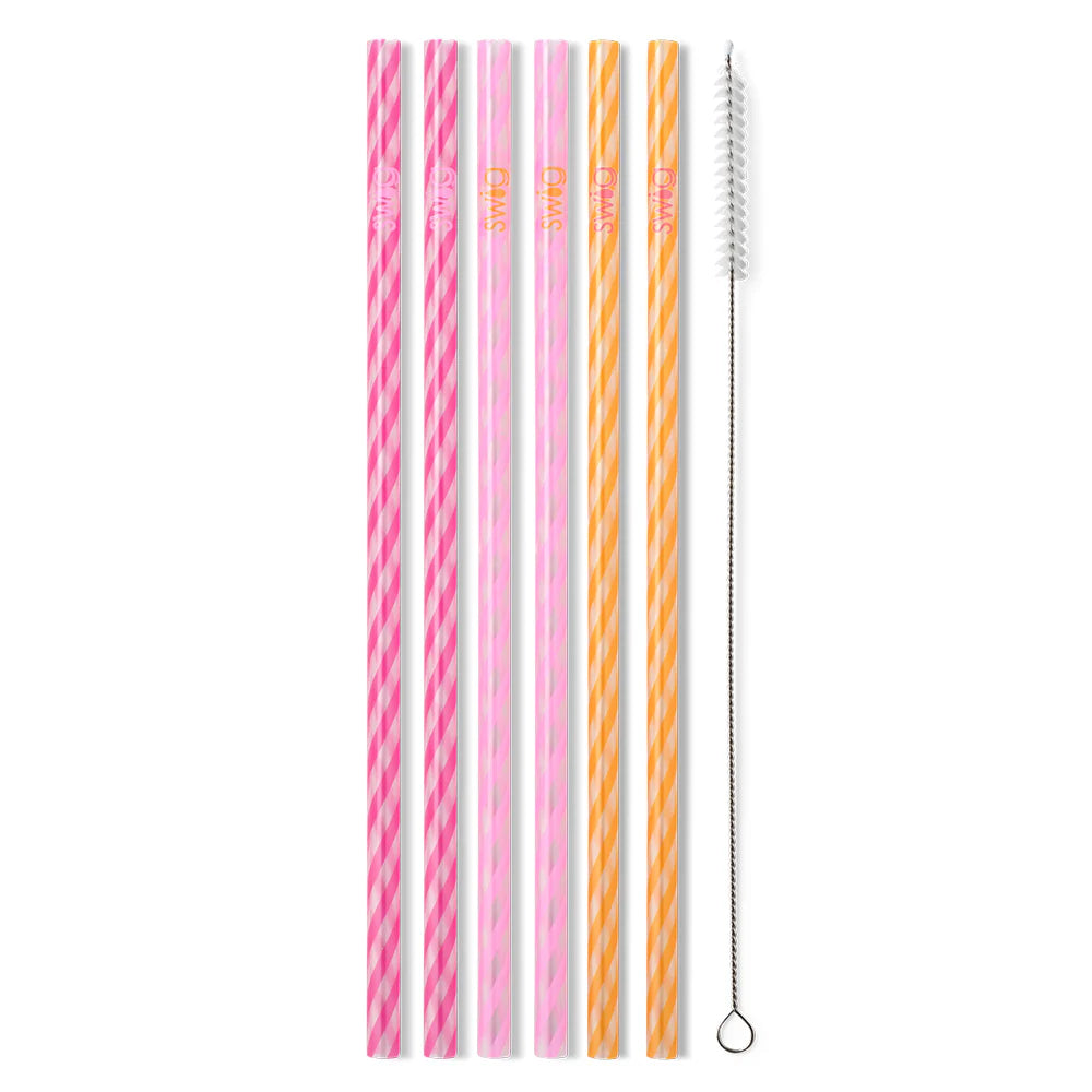 Swig Life Sherbet Stripe Straws - PinkPro Beauty Supply