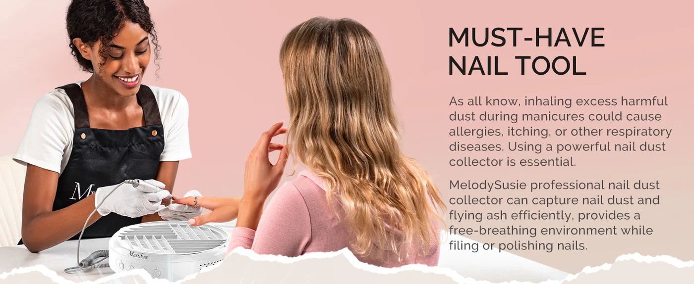 MelodySusie SProR Cordless & Rechargeable Nail Dust Collector - White - PinkPro Beauty Supply