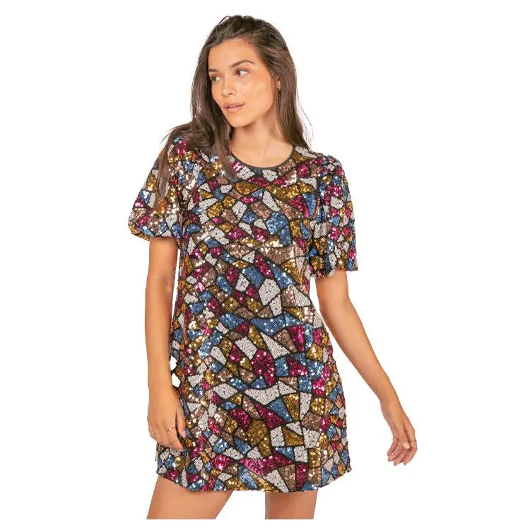 Sequin Mini Dress PinkPro Beauty Supply