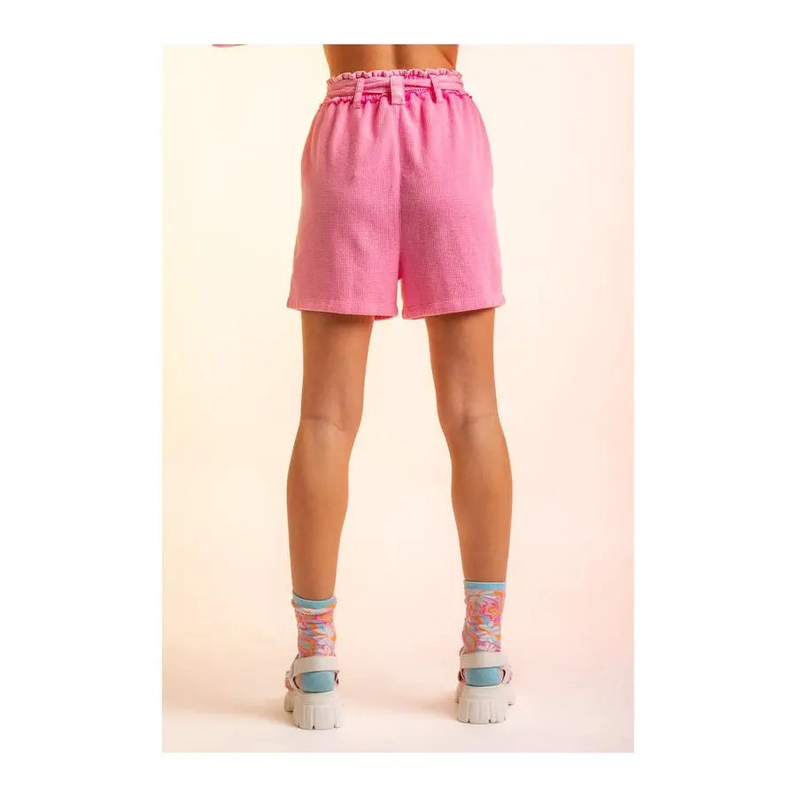 Shorts Washed Thermal Knit Pink PinkPro Beauty Supply