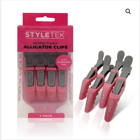 Styletek Alligator Clips - 4 Pack Pink & Grey StyleTek