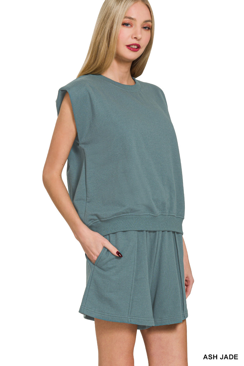 Sleeveless Top & Shorts Set - Ash Jade PinkPro Beauty Supply