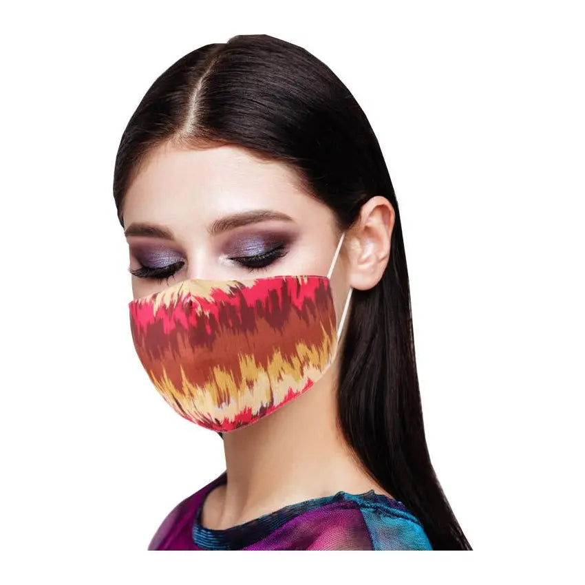 Face Mask Abtract Red/Rust/Tan Print PinkPro Beauty Supply