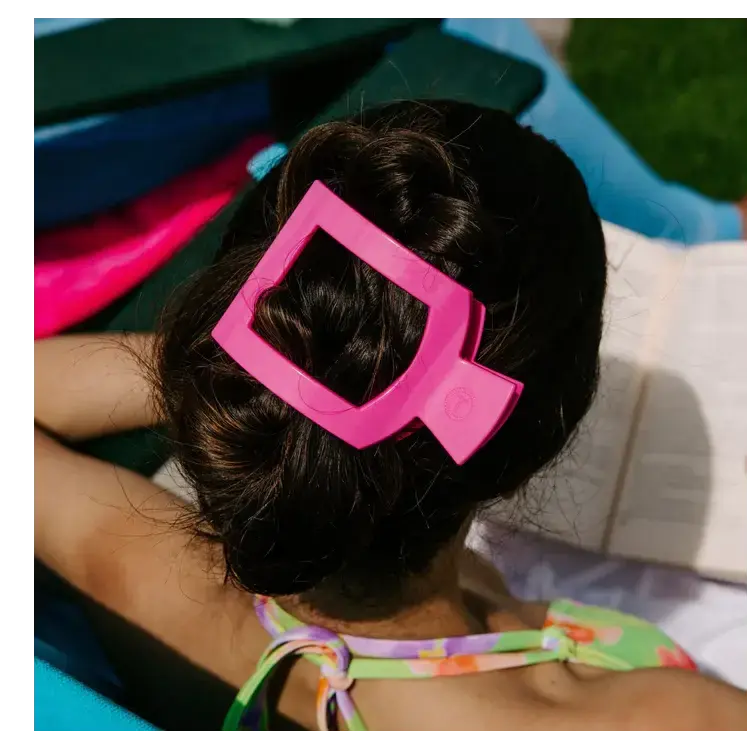 Teleties Square Flat Hair Clip Tropical Punch - Small Teleties