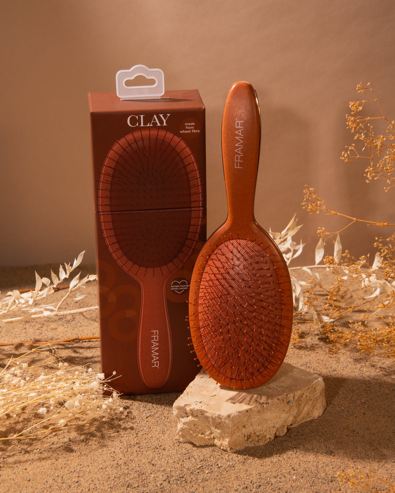 Framar Terra Wheat Fibre Detangle Brush Clay Framar