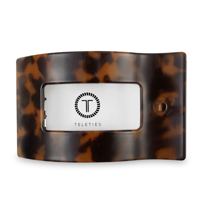 Teleties Rectangle Flat Tortoise Hair Clip Large - PinkPro Beauty Supply