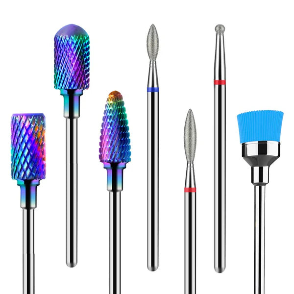 MelodySusie Tungsten/Diamond Carbide Nail Drill Bits Set (7 pieces) - PinkPro Beauty Supply