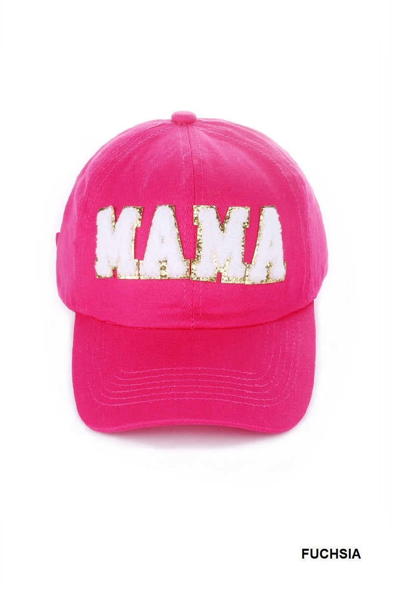 Zenana Chenille Patch Mama Cap - Fuchsia - PinkPro Beauty Supply