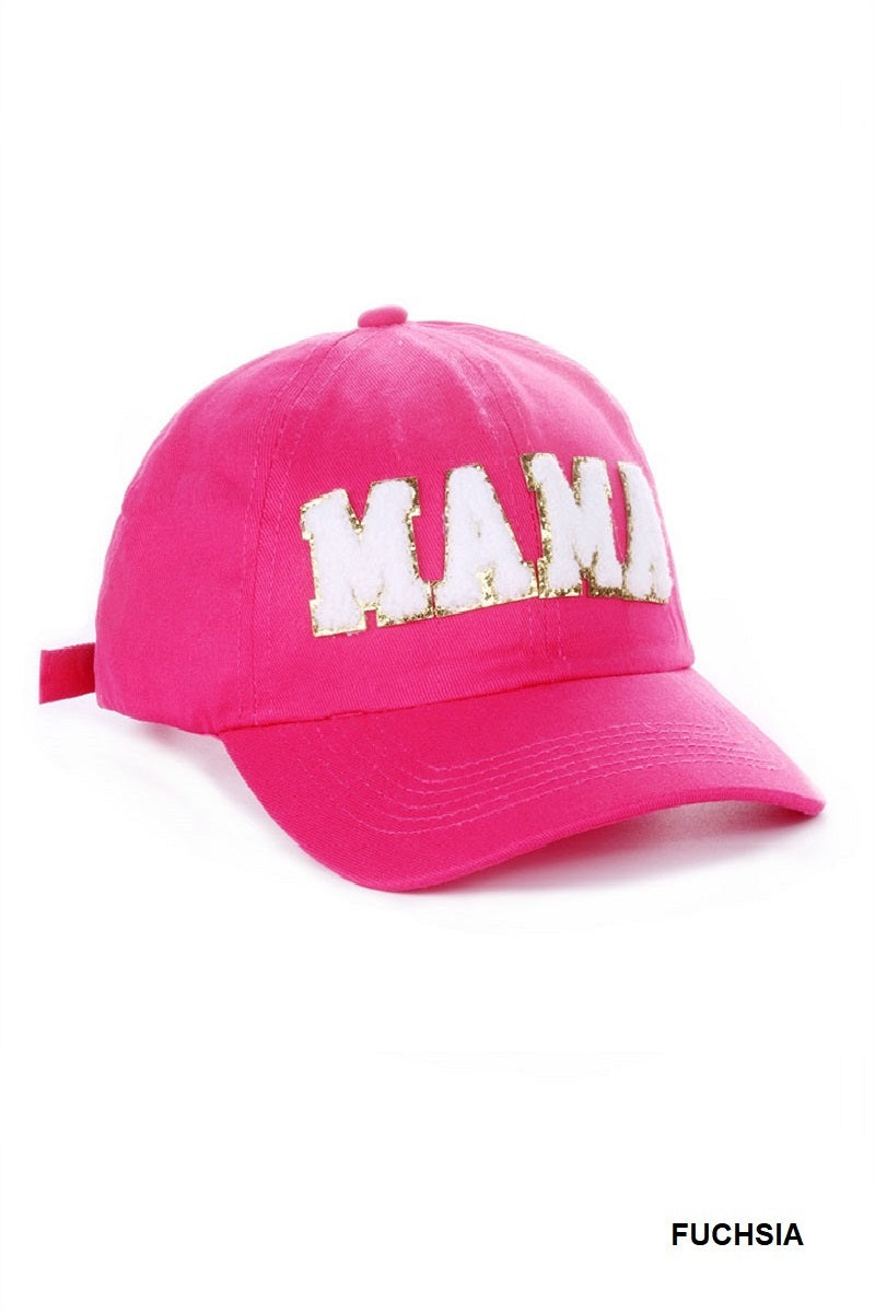 Zenana Chenille Patch Mama Cap - Fuchsia - PinkPro Beauty Supply