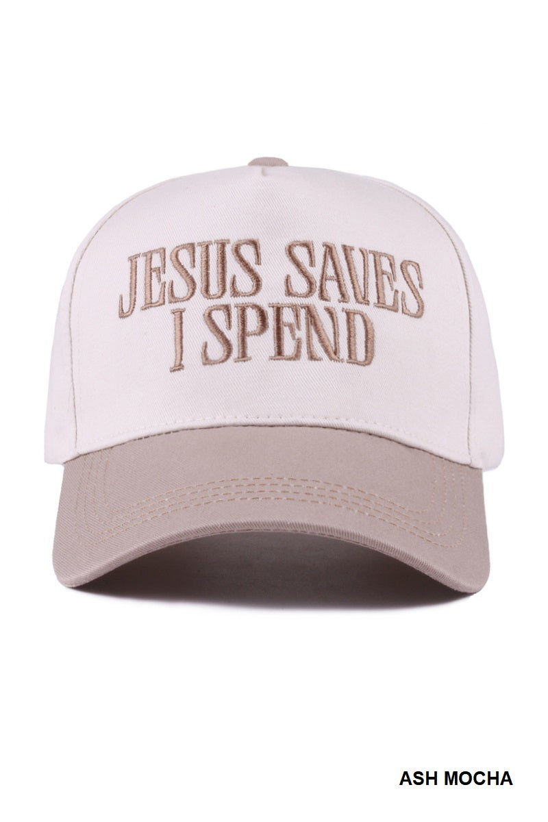 Cap Two-Tone Jesus Saves I Spend - Ash Mocha PinkPro Beauty Supply