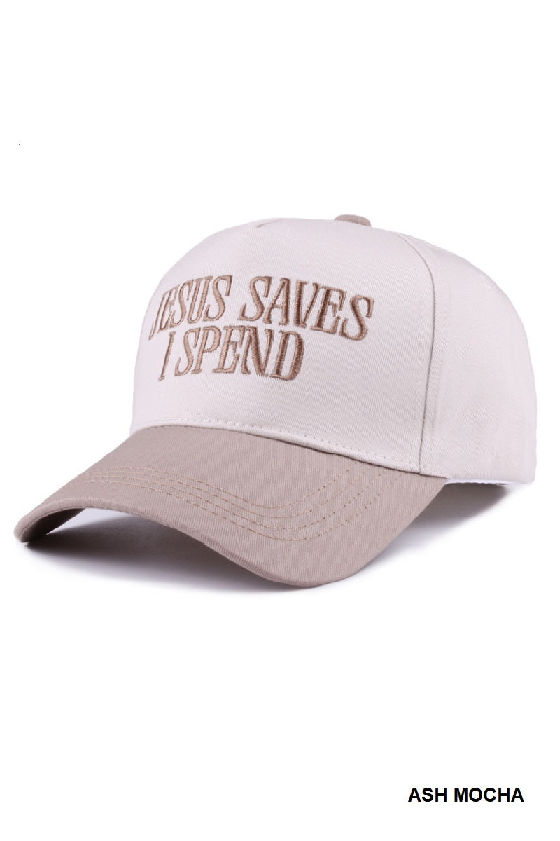 Cap Two-Tone Jesus Saves I Spend - Ash Mocha PinkPro Beauty Supply