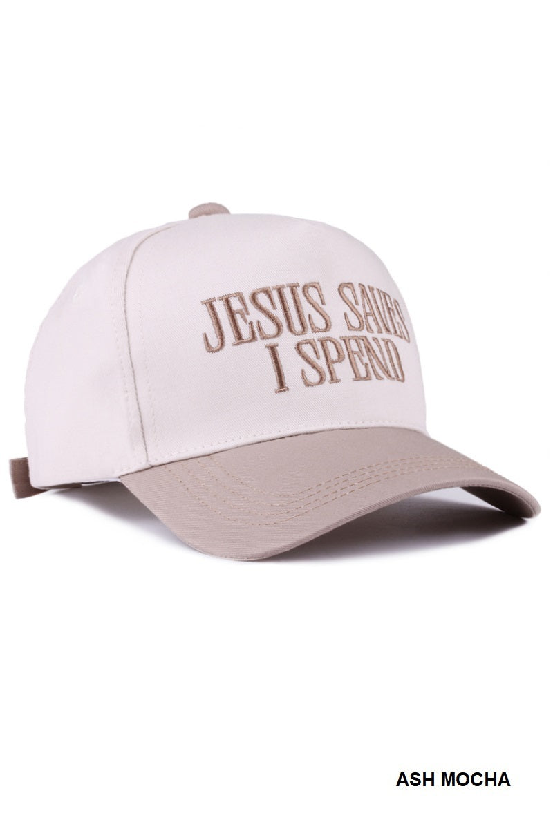Cap Two-Tone Jesus Saves I Spend - Ash Mocha PinkPro Beauty Supply