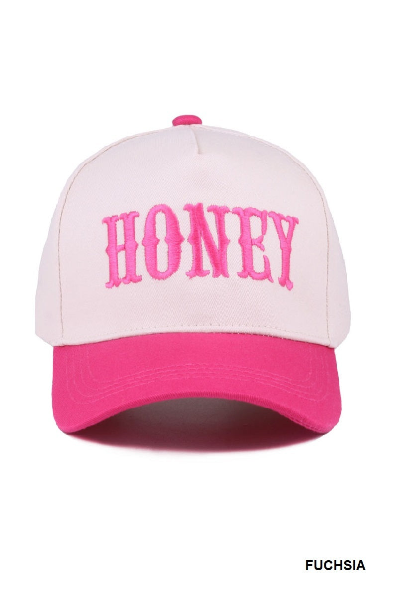 Cap Embroidered Washed Honey - Fuchsia PinkPro Beauty Supply