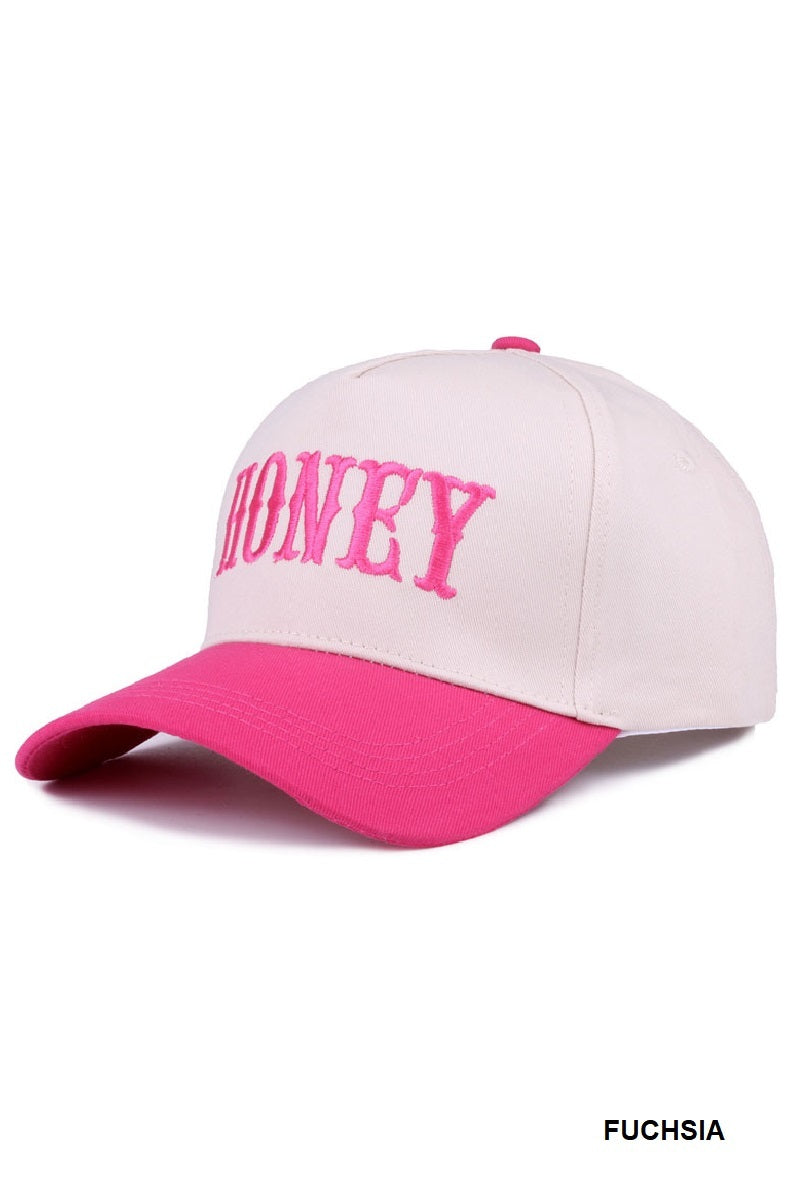 Cap Embroidered Washed Honey - Fuchsia PinkPro Beauty Supply