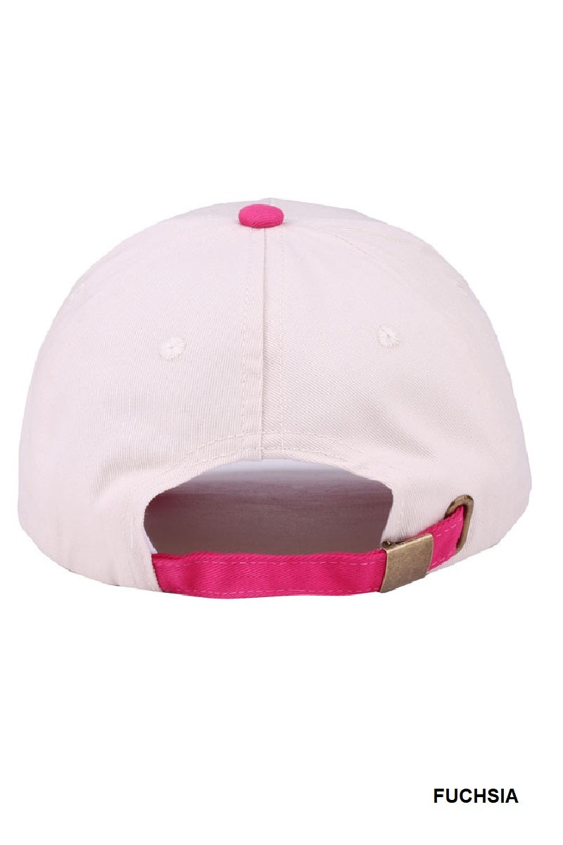 Cap Embroidered Washed Honey - Fuchsia PinkPro Beauty Supply