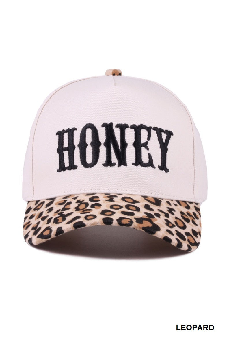 Cap Embroidered Washed Honey - Leopard PinkPro Beauty Supply
