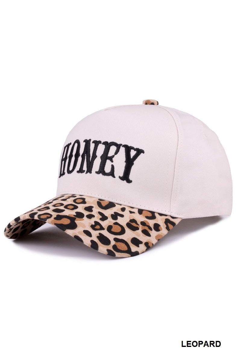 Cap Embroidered Washed Honey - Leopard PinkPro Beauty Supply