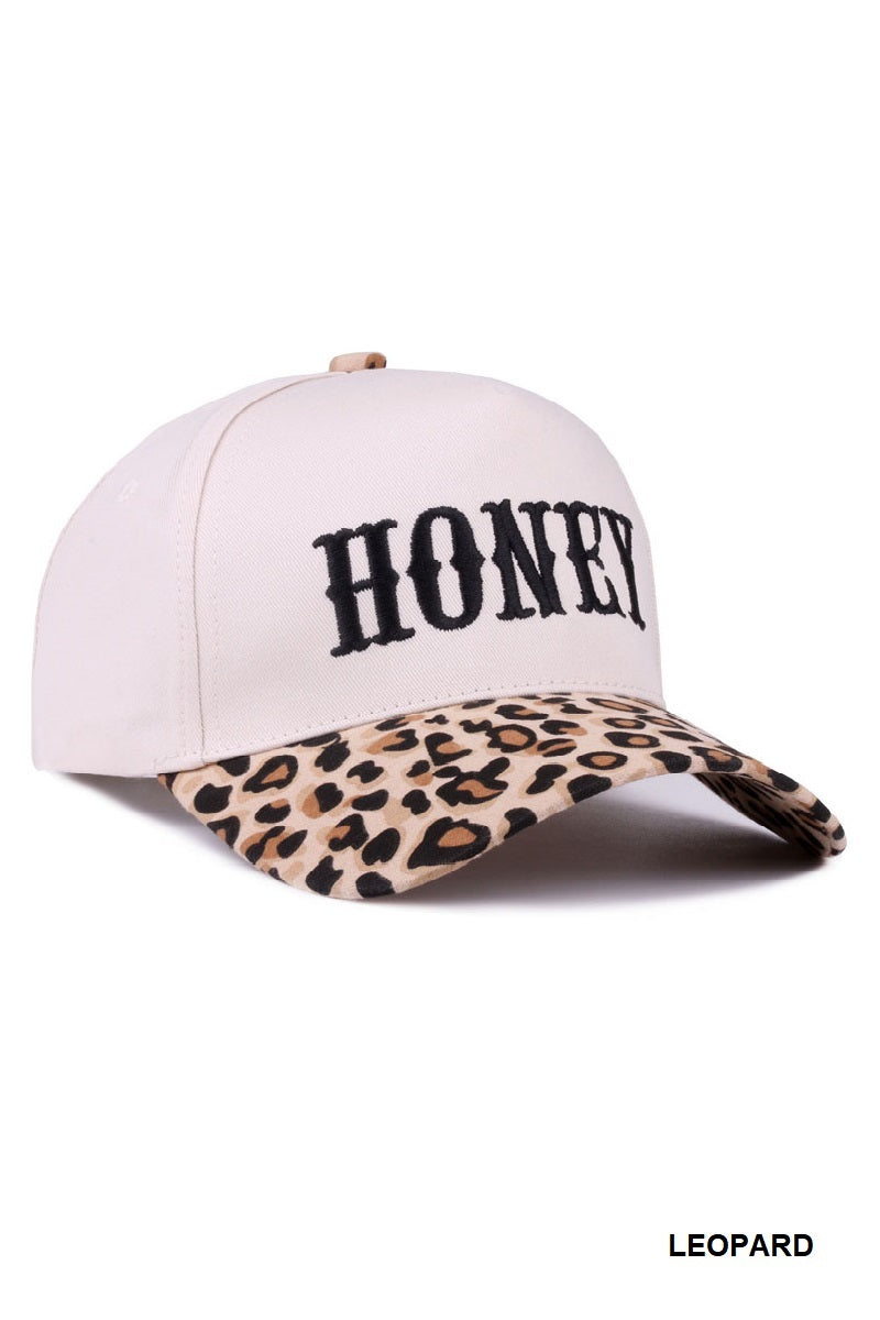 Cap Embroidered Washed Honey - Leopard PinkPro Beauty Supply