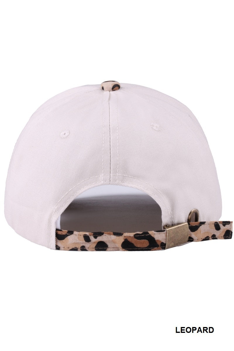 Cap Embroidered Washed Honey - Leopard PinkPro Beauty Supply
