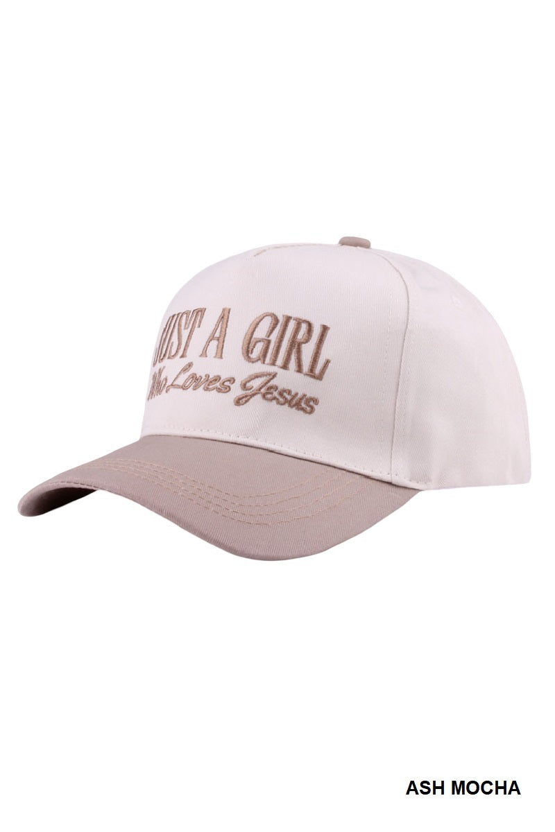 Canvas Cap Two-Tone Just a Girl Who Loves Jesus - Ash Mocha PinkPro Beauty Supply