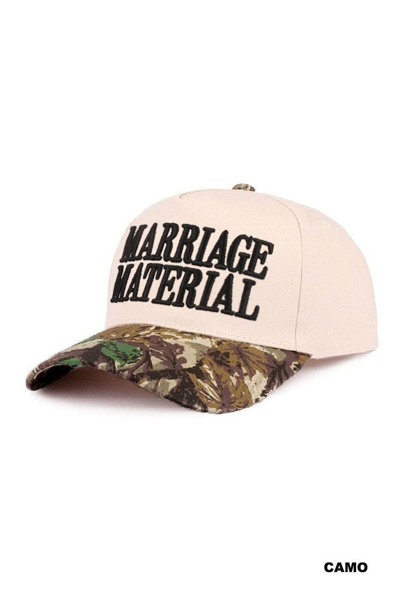 Marriage Material Two-Tone Canvas Cotton Cap - Camo