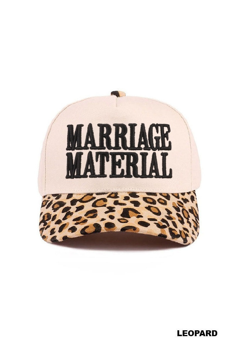 Zenana Marriage Material Two-Tone Canvas Cotton Cap - Leopard