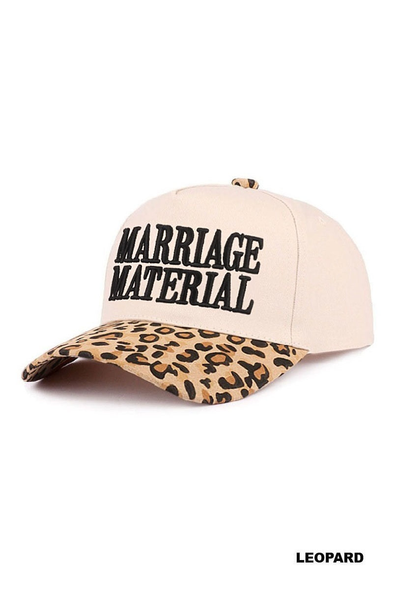 Zenana Marriage Material Two-Tone Canvas Cotton Cap - Leopard