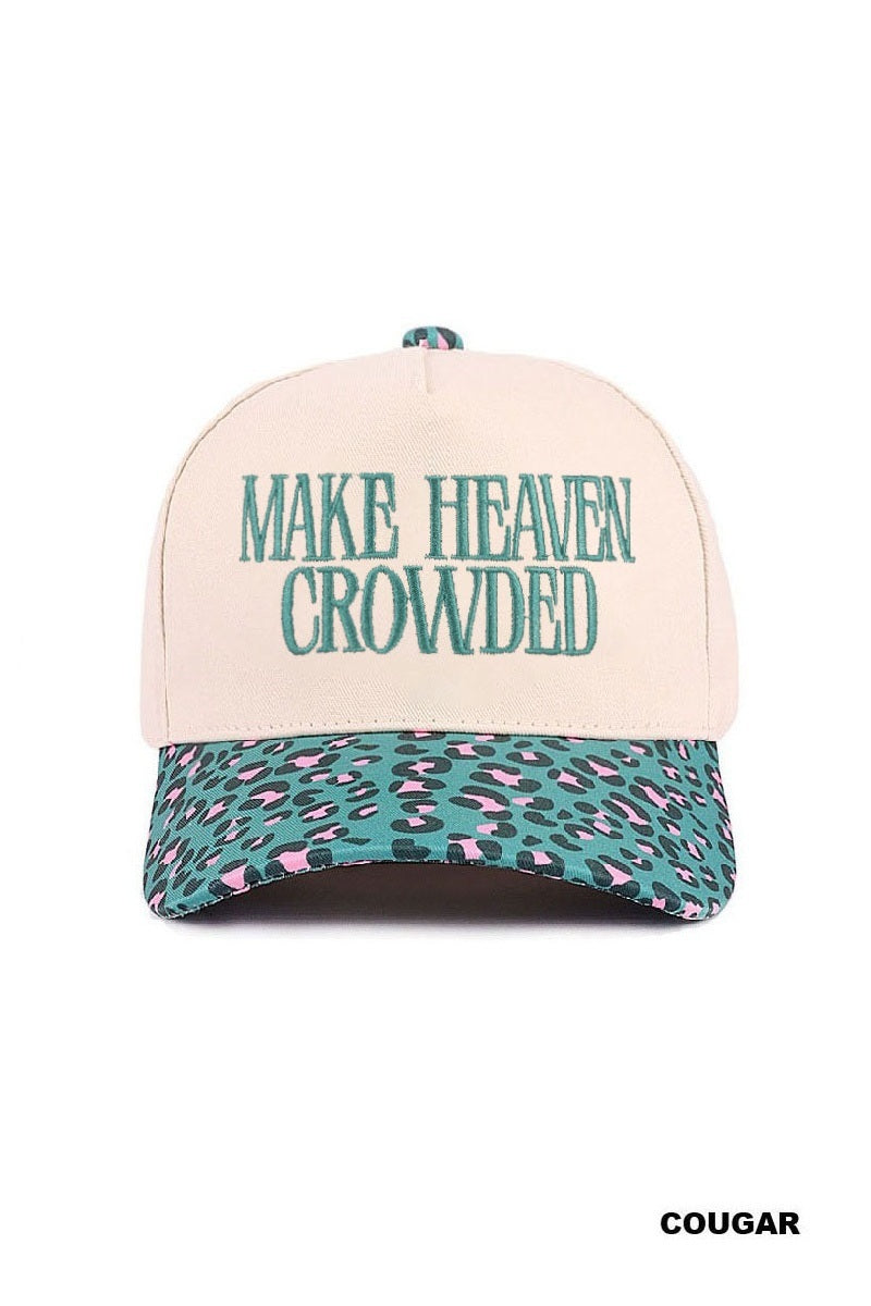Make Heaven Crowded Two-Tone Canvas Cotton Cap - Cougar