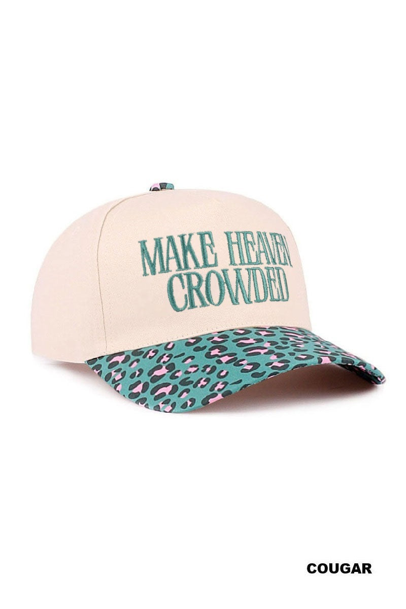 Make Heaven Crowded Two-Tone Canvas Cotton Cap - Cougar