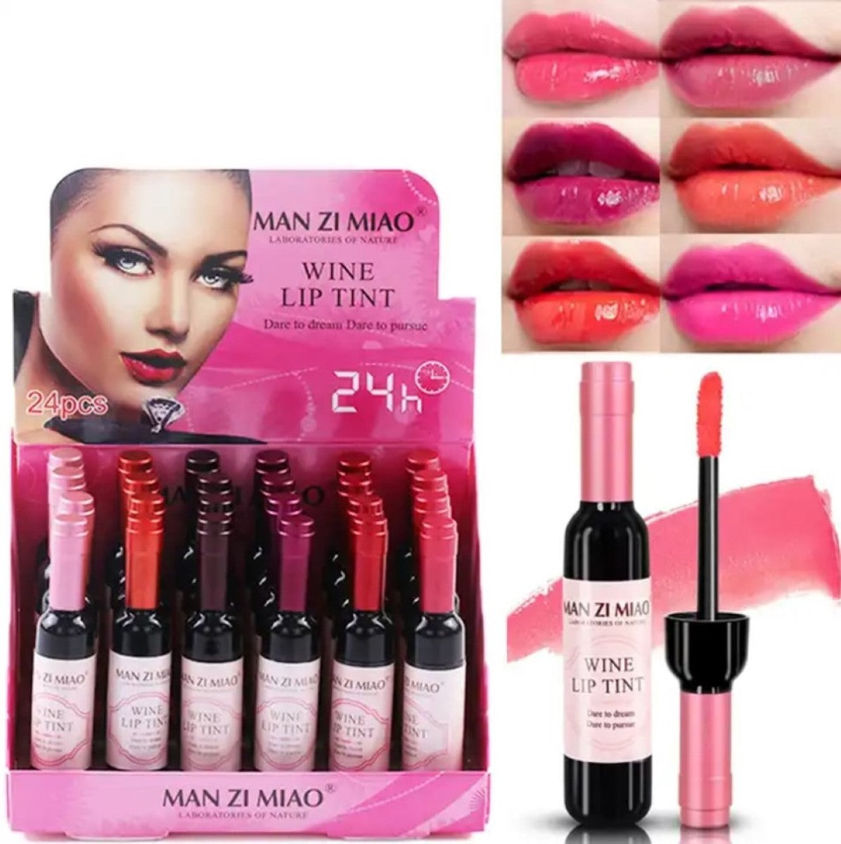 Lip Tint Set 24 Piece Display - Wine Assorted PinkPro Beauty Supply